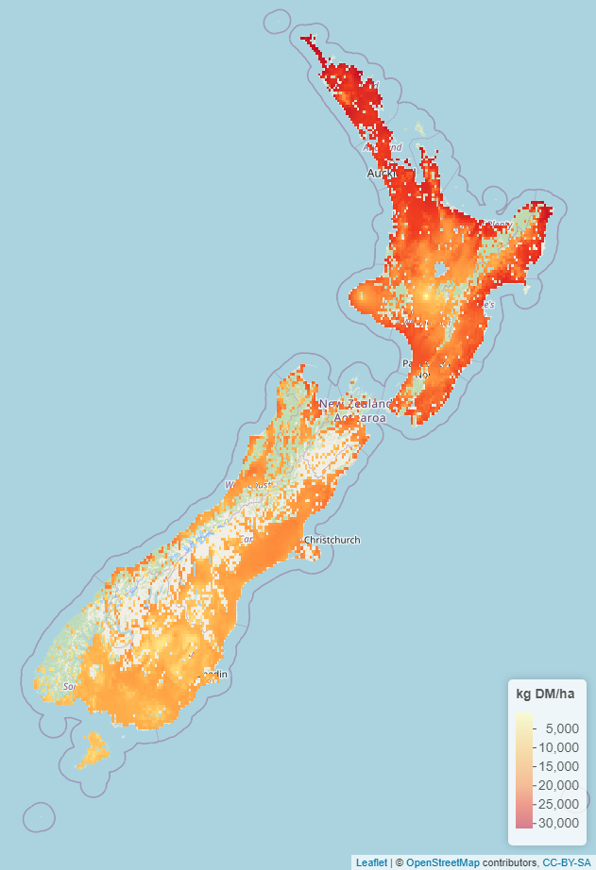 A demonstration yield map generated by robust Lucerne model.